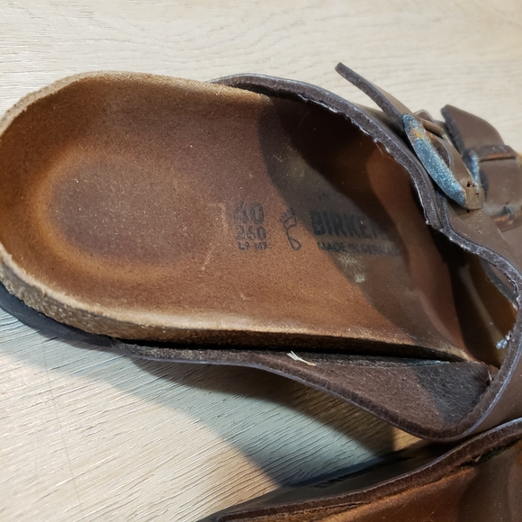 Birkenstock Dark Brown Sandals Double Buckle With Amazing Patina - Picture 8 of 9